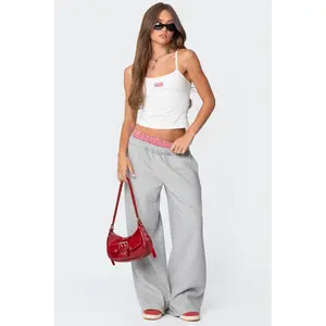 Gingham Boxer Detail Sweatpants